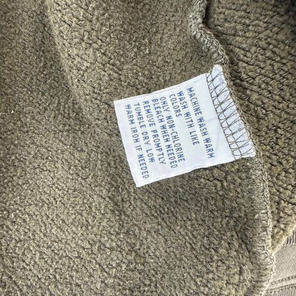 VTG 80s Polo Ralph Lauren Olive Fleece Hidden Hood Full Zip Jacket Patch Logo XL - Picture 6 of 14